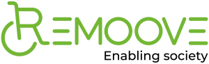 Remoove logo, with the slogan 'Enabling Society'