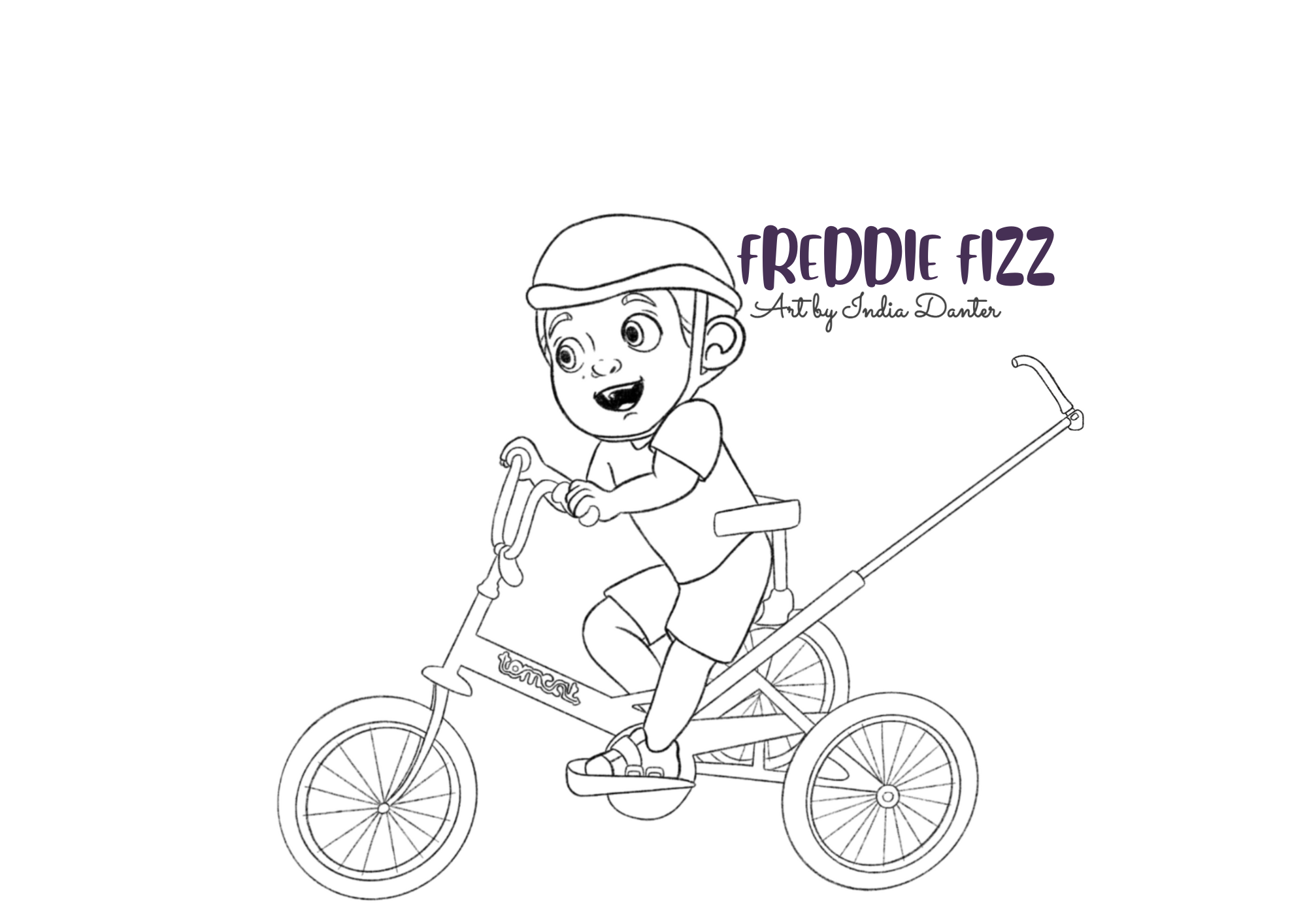 character Freddie riding a Fizz trike
